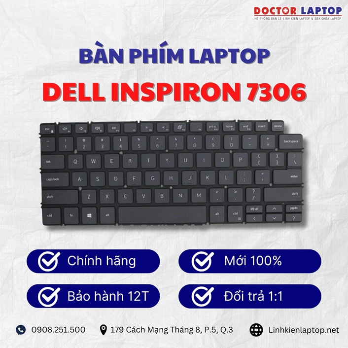 Gioi thieu ve ban phim laptop Dell Inspiron 7306