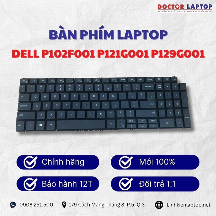 Gioi thieu ve ban phim laptop Dell P102F001 P121G001 P129G001