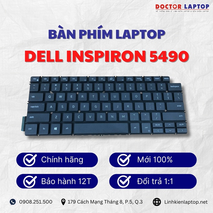 Gioi thieu ve ban phim laptop Dell Inspiron 5490