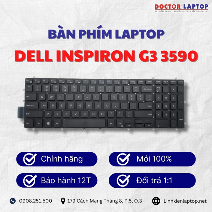 Gioi thieu ve ban phim laptop Dell Inspiron G3 3590