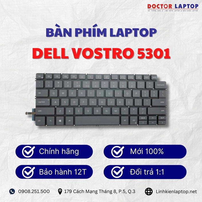 Gioi thieu ve ban phim laptop Dell Vostro 5301