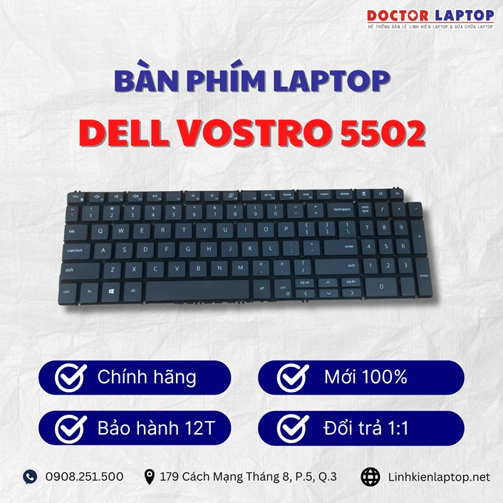 Gioi thieu ve ban phim laptop Dell Vostro 5502