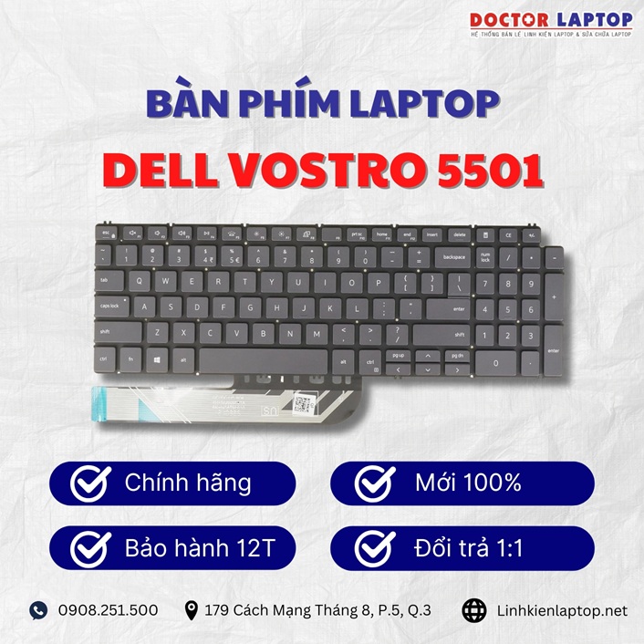 Gioi thieu ve ban phim laptop Dell Vostro 5501