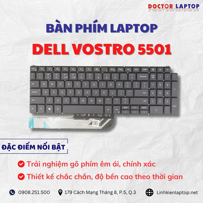 Cung cap thay ban phim laptop Dell Vostro 5501 chinh hang gia tot nhat