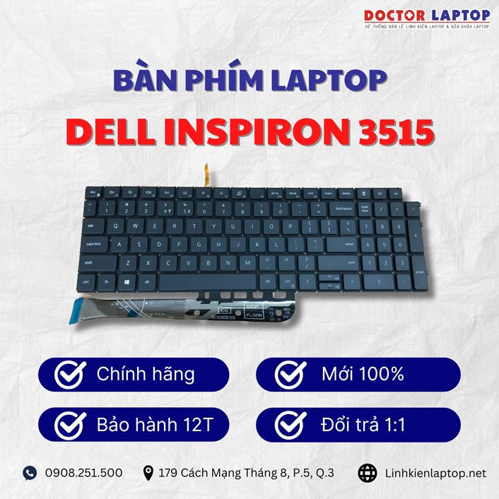 Gioi thieu ve ban phim laptop Dell Inspiron 3515