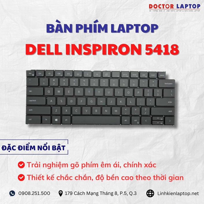 Cung cap thay ban phim laptop Dell Inspiron 5418 chinh hang gia tot nhat