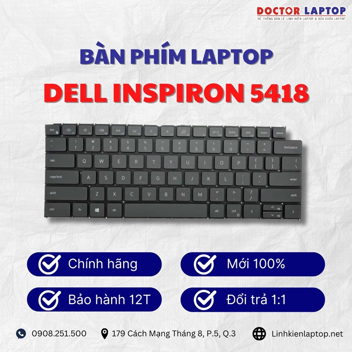Gioi thieu ve ban phim laptop Dell Inspiron 5418