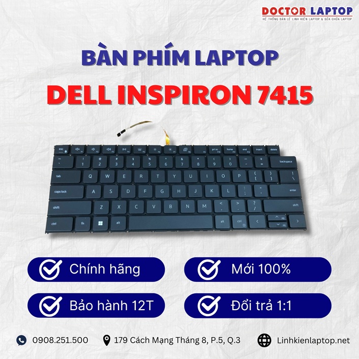 Gioi thieu ve ban phim laptop Dell Inspiron 7415