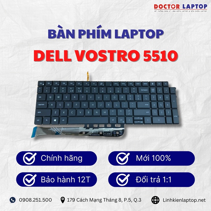 Gioi thieu ve ban phim laptop Dell Vostro 5510