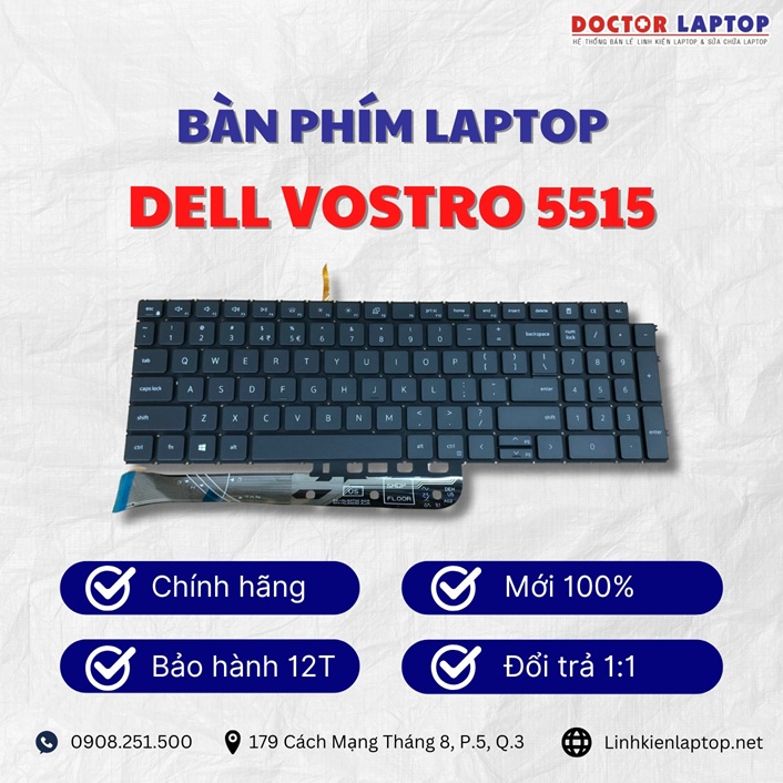 Gioi thieu ve ban phim laptop Dell Vostro 5515