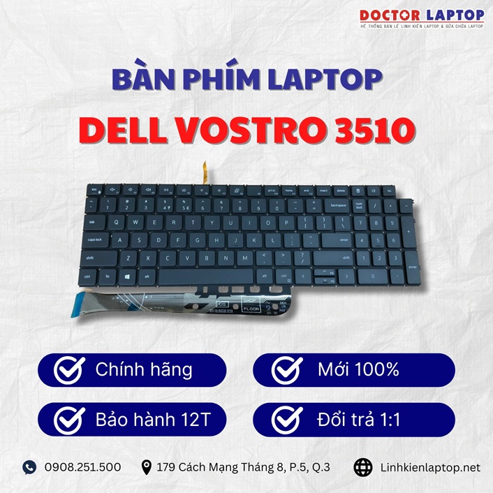Gioi thieu ve ban phim laptop Dell Vostro 3510