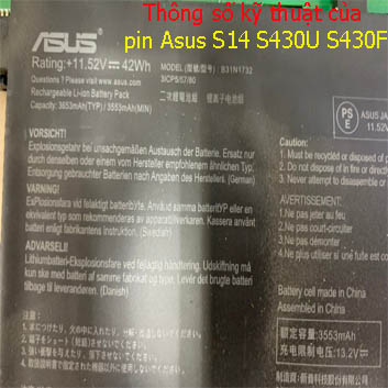 Pin Laptop Asus S430U S430F