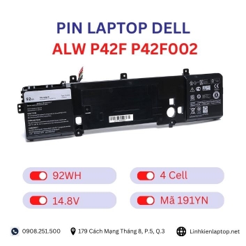 Pin Laptop Dell ALW P42F P42F002 Chính Hãng ( 14.8V, 92Wh )