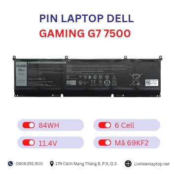 Pin Laptop Dell Gaming G7 7500