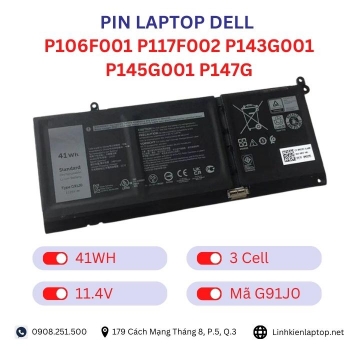 Pin Laptop Dell P106F001 P117F002 P143G001 P145G001 P147G