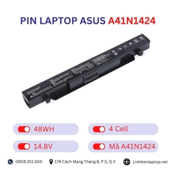 Pin laptop Asus A41N1424